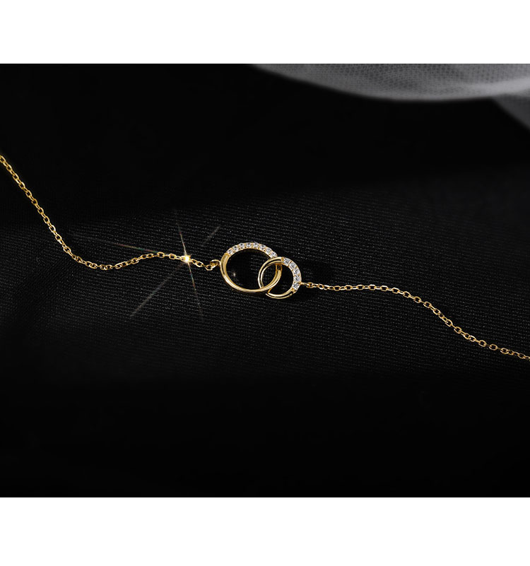 Collar círculo estilo sol con diamantes cadena clavícula mujer_voghion.com