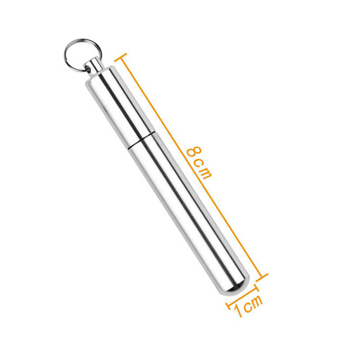 Stainless steel portable toothpick barrel outdoor mini toothpick barrel sealed waterproof travel creative storage toothpick box