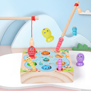 Cross-Border Fun Fishing Game Kidsren's Thinking Geometric Shape Matching Set Column Building Blocks 1-2-3 Years Old Baby Toys