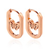 Japanese cute golden design advanced earrings stainless steel, 2023, high-quality style