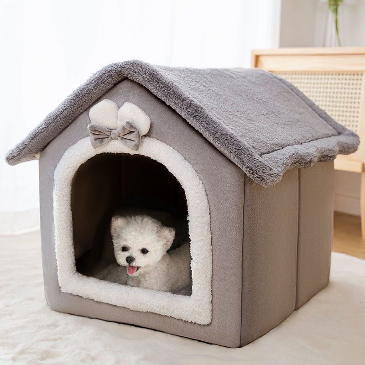 宠物猫咪用品家用房子型猫窝狗窝防风保暖四季通用好看舒适-阿里巴巴