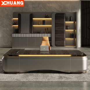Office Desk Boss Desk Simple Modern President Desk Office Furniture Guangdong Light Luxury Manager Executive Desk Supervisor Desk