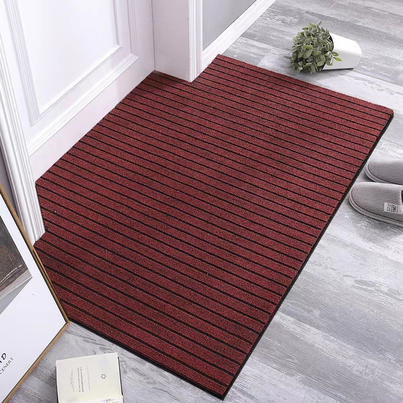 Cocina de drenaje de siete rayas alfombra de piso de corte de costura lavable PVC inferior hogar Baño alfombra de piso