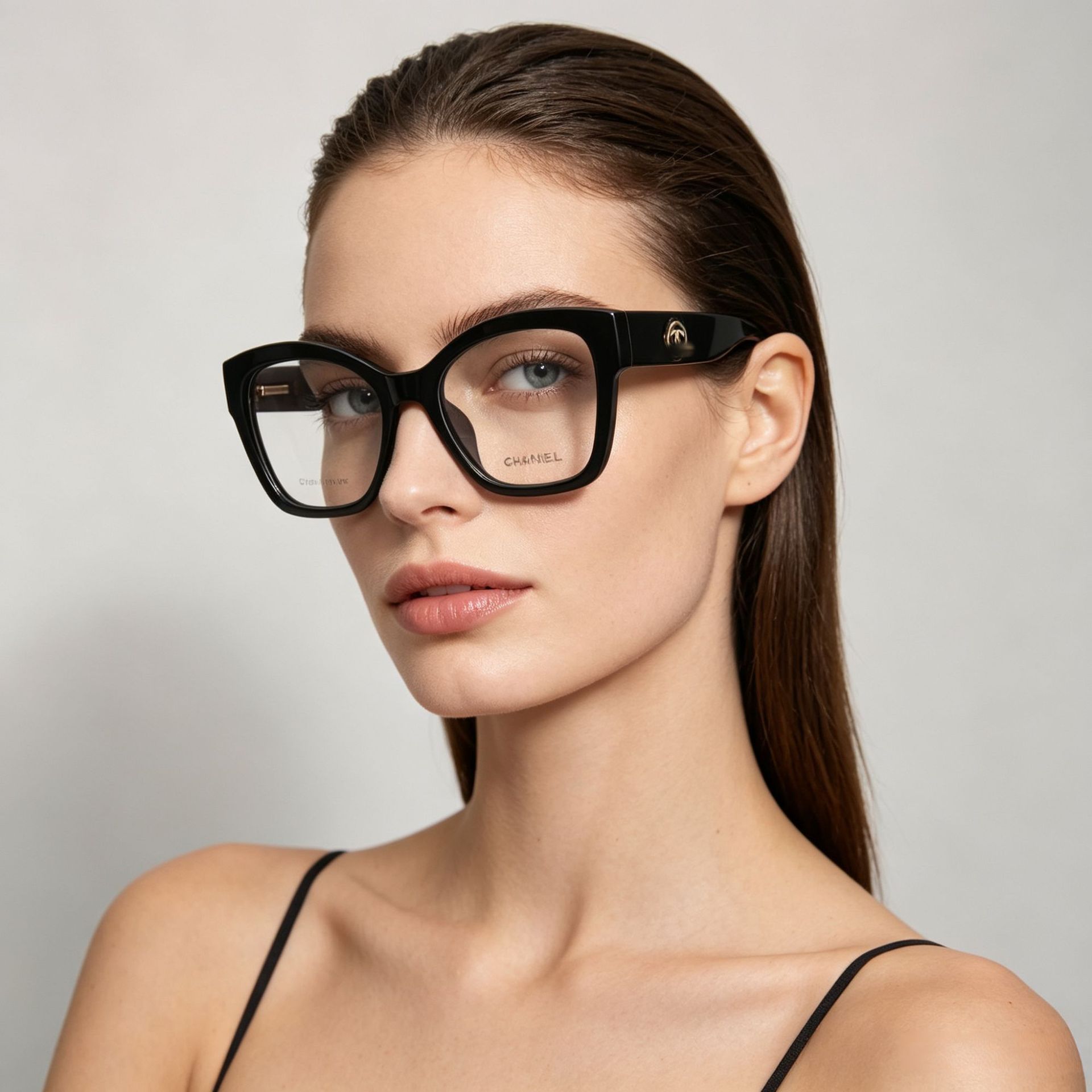 New Small Square Frame Hong Kong Style Glasses for Women, Retro Personality Non-Prescription Glasses, Fresh and Fashionable European and American Style Eyeglass Frames