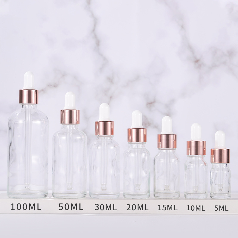 銀脈スポット5ml-100ml透明精油瓶10mlエッセンス原液瓶30mlバラ金スポイト瓶|undefined