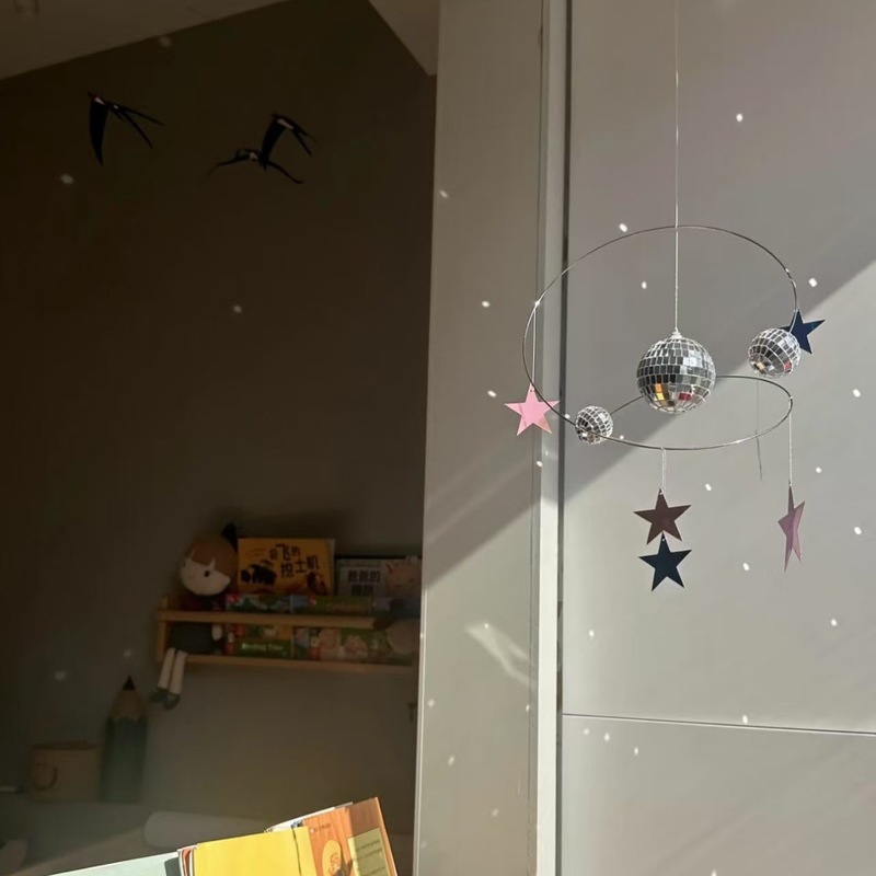星星夜空反光挂饰手工DIY材料包礼物阳光捕手迪斯科星球平衡吊饰|undefined