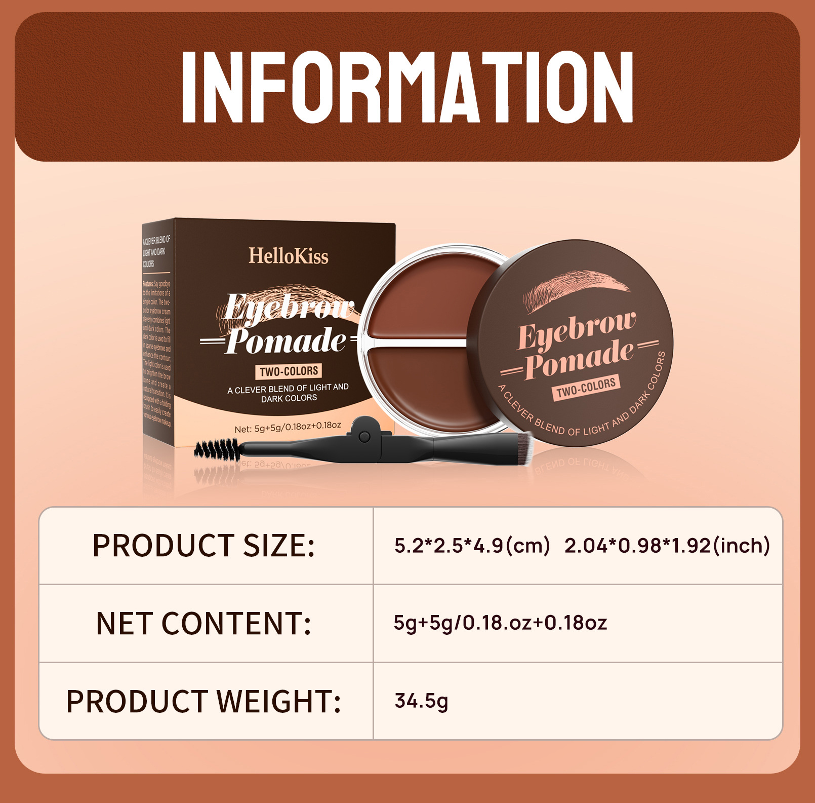 Hellokiss Two-Color Eyebrow Cream 2-in-1 Natural Long-lasting and color-enhancing Eyebrow Shaping Cream Wild Eyebrow Brow Pomade Application Scenario
