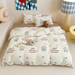 Ins small fresh cartoon milk velvet single quilt cover autumn and winter warm student children single double quilt cover single pillowcase