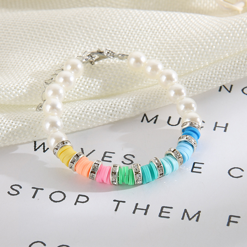 Fashion Geometric Pearl Plating Artificial Rhinestones Bracelets 1 Piece