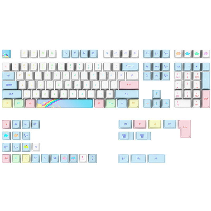 Juego Completo de Keycaps PBT CHERRY — Sublimación, Tema EVA, Compatible con Teclado Mecánico