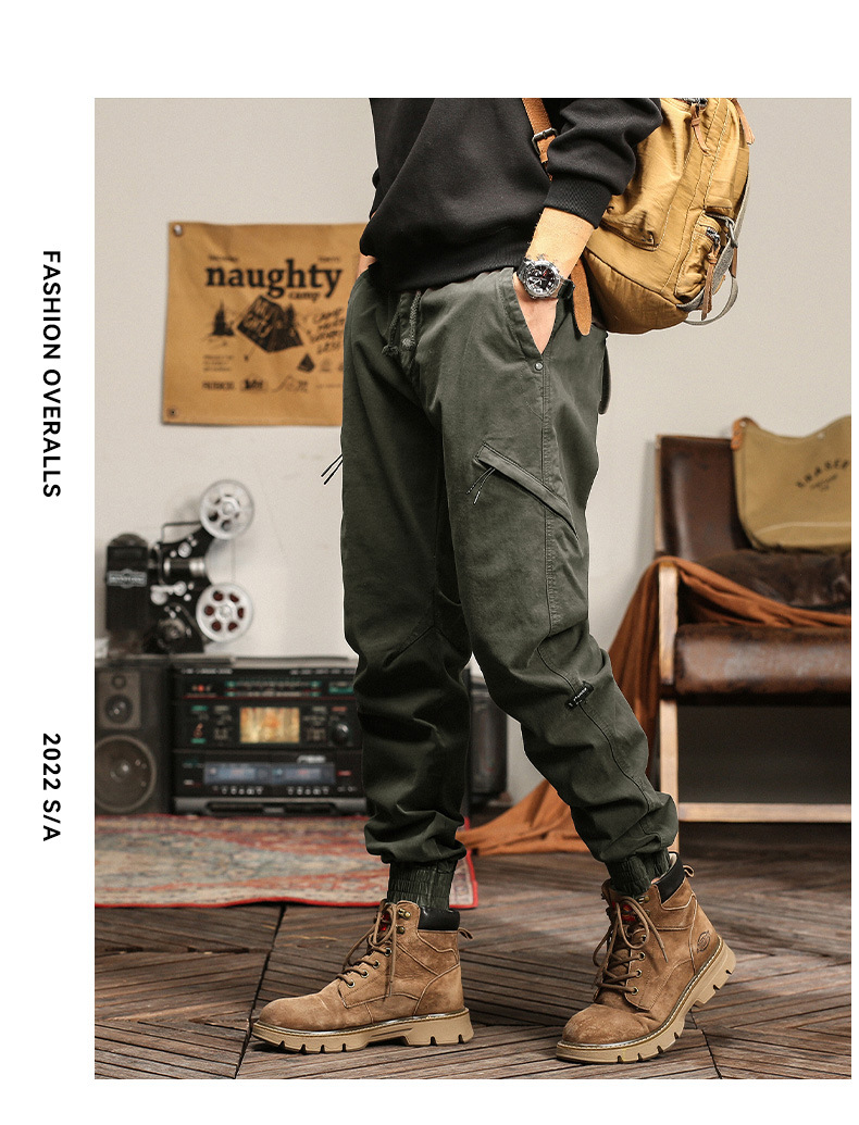 Men's Clothes Cargo Casual Pants Men's Autumn And Winter Fashion Brand Handsome Bundle Feet Multi-pocket Long Pants Men's Pants Wholesale_viptrois.com