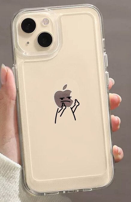 Apple 17promax 携帯電話ケース、新しい iphone16 ハイエンド 16pro 透明ジェスチャースティックマンに適しています。|undefined