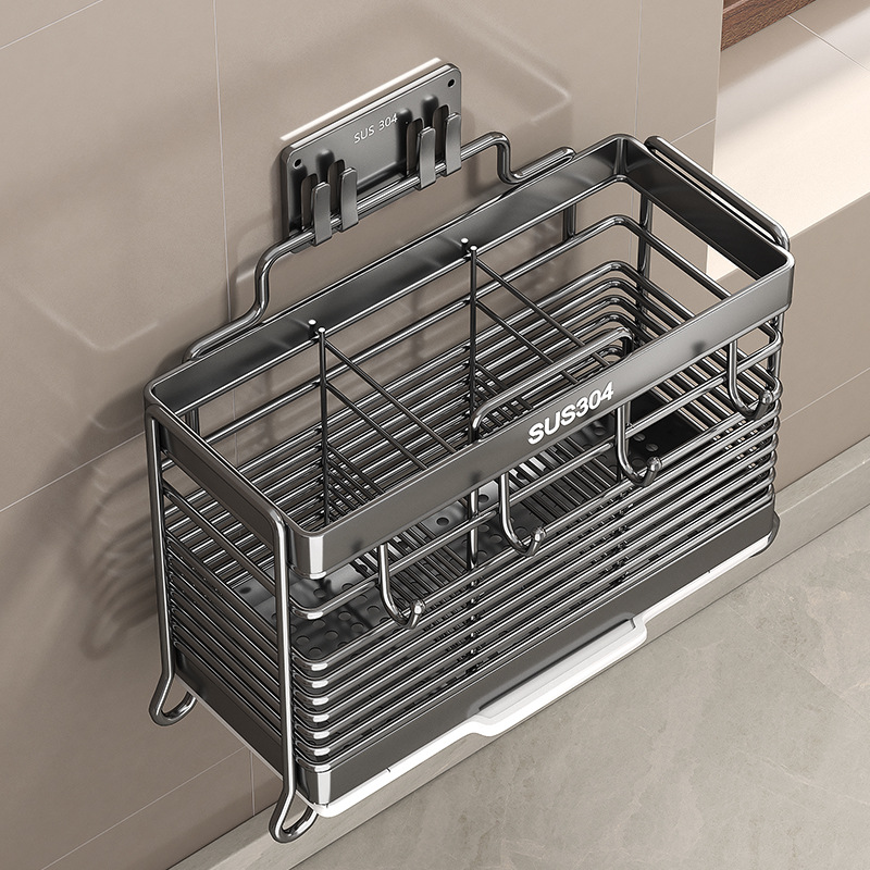 Kitchen Chopstick Storage Box, Household Cutlery Chopstick Holder, 304 Stainless Steel Storage Rack, Drainage Chopstick and Spoon Holder