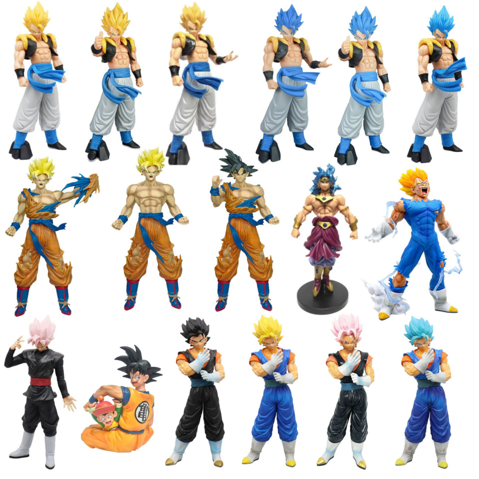 Anime Trendy Collectible Figures Dragon Ball Series Gogeta Broly Vegetto Super Saiyan Goku Desktop Ornaments