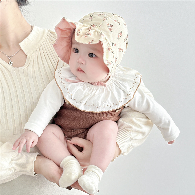 Sombreros para bebés, sombreros para oídos de primavera y otoño, sombreros para bebés de un mes, sombreros para bebés recién nacidos, sombreros de princesa de algodón a prueba de viento