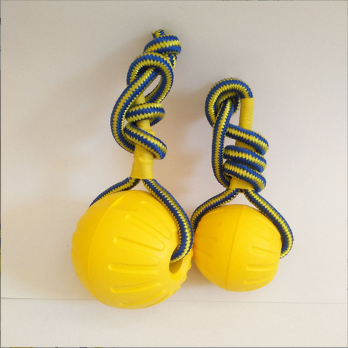 EVA Pet Supplies Dog Tug-of-War Toy Ring Training Flying Disc with Rope Elastic Ball Chewing Stick Wholesale