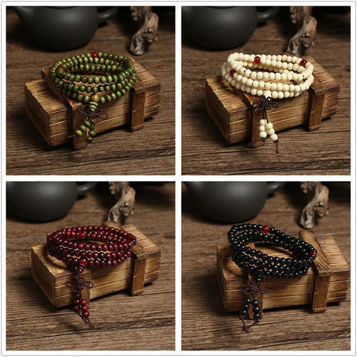 Manufacturer wholesales 108 multi-circle imitation sandalwood Buddha beads bracelets rosary beads and play bracelets street stalls hot selling in scenic spots