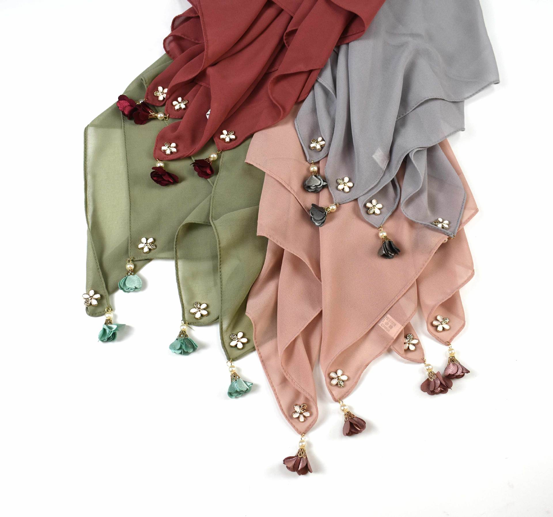 MH030 Pearl Chiffon Square Hijab Scarf from Mariam's Collection3