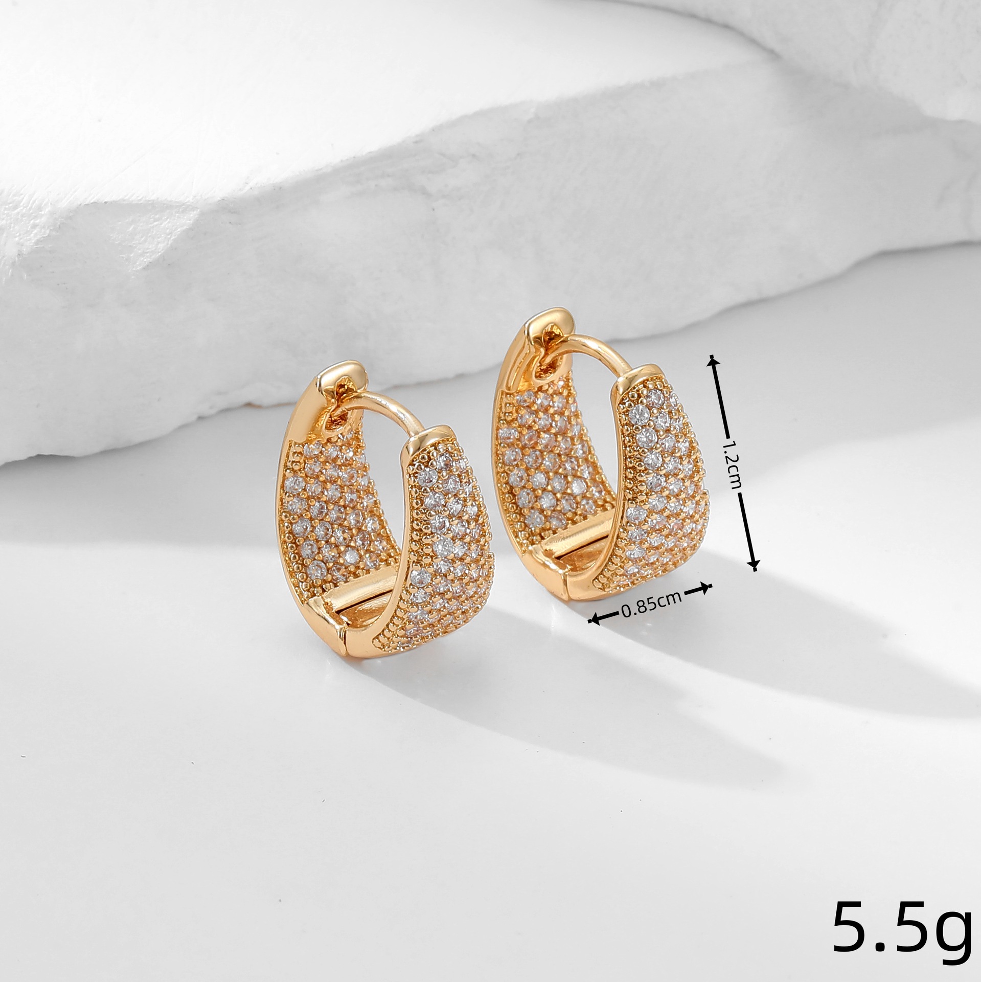 9g Weight 1 Pair Simple Style Classic Style Color Block Inlay Copper Rhinestones Earrings