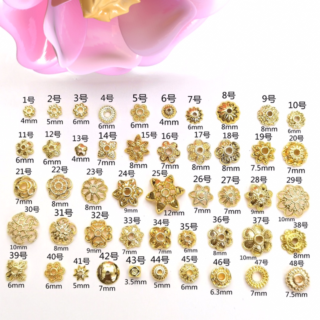 Color retention 14k/18k gold torus spacer hollow flower hat bracelet accessories bracelet diy beaded accessories spacer