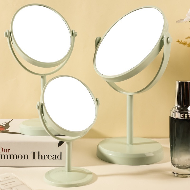 Espejo de escritorio de maquillaje para el hogar de doble cara ampliado para el salón de belleza de cabeza negra de alta sensación de dormitorio de estudiantes espejo de escritorio