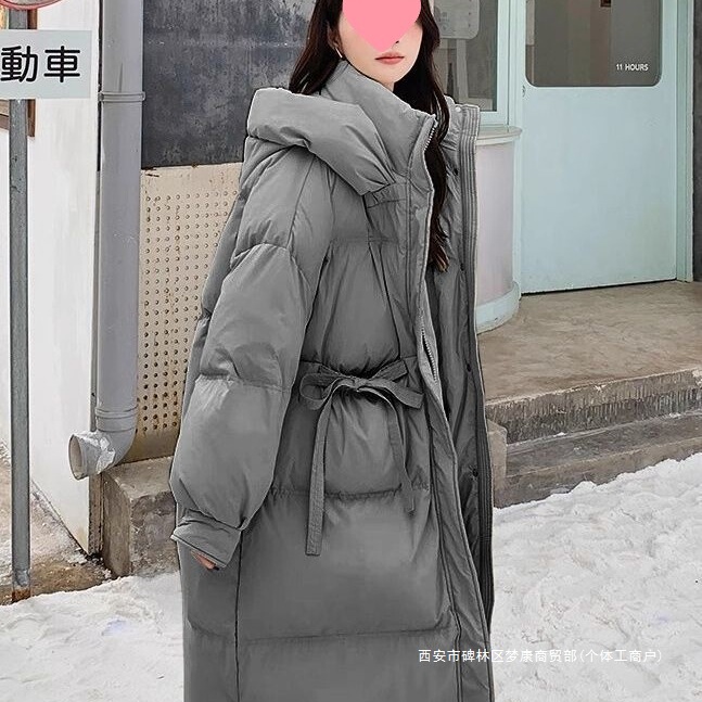 Cross-Border Bow 2025 Winter New down Jacket Women's Mid-Length Korean Style Hooded Loose Casual Warm White Duck down Cross-Border Bow 2025 Winter New down Jacket Women's Mid-Length Korean Style Hooded Loose Casual Warm White Duck down