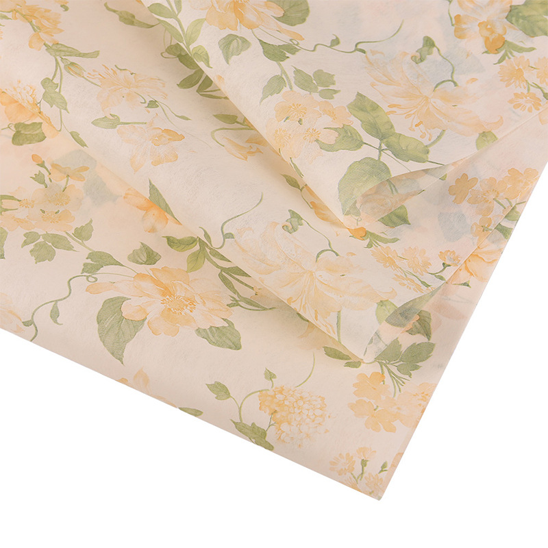Papel de embalaje de algodón de leche con estampado de flores de pensamiento de siete colores, embalaje de regalo hecho a mano de bricolaje, papel de embalaje de flores florales