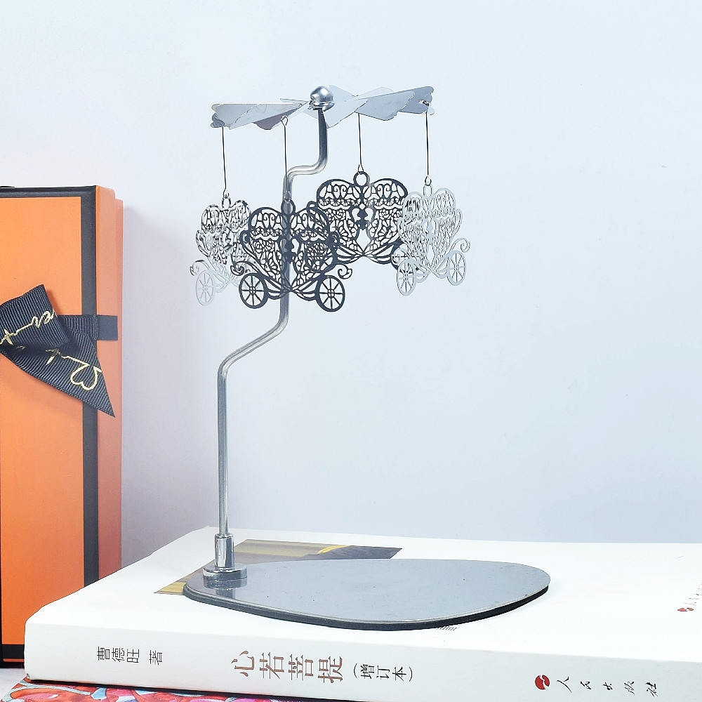 Amazon ins doles Acero inoxidable triángulo redondo bandeja giratoria candelabro aromaterapia vela linterna romántica