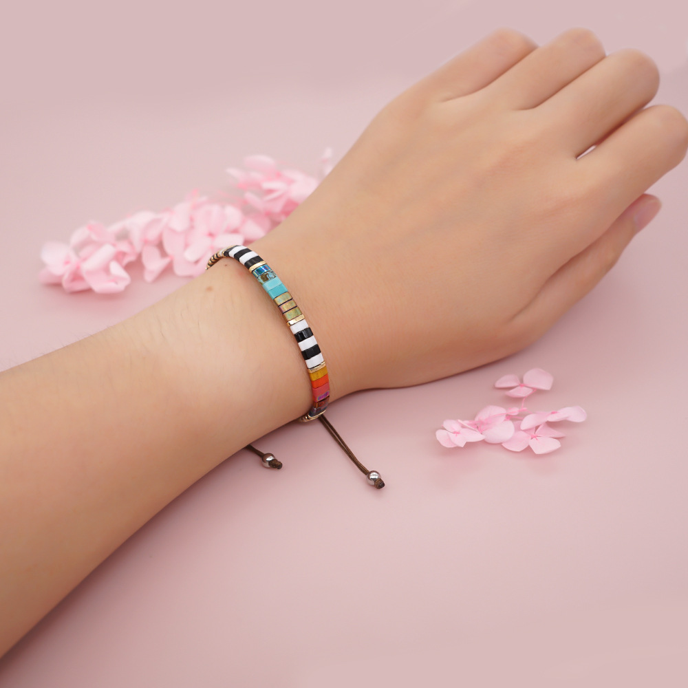 Ethnic Style Square Glass Beaded Bracelets