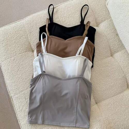 Beautiful back bra, chest-wrapped ice silk fixed cup, one-piece push-up, push-up bottoming, versatile straps for inner wear and outer wear