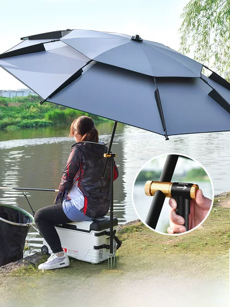 Outdoor Fishing Umbrella, Large Fishing Umbrella, Thickened Universal Fishing Umbrella, Double-Layer Sun Protection Umbrella, Folding Umbrella, Walking Stick Umbrella, Wholesale