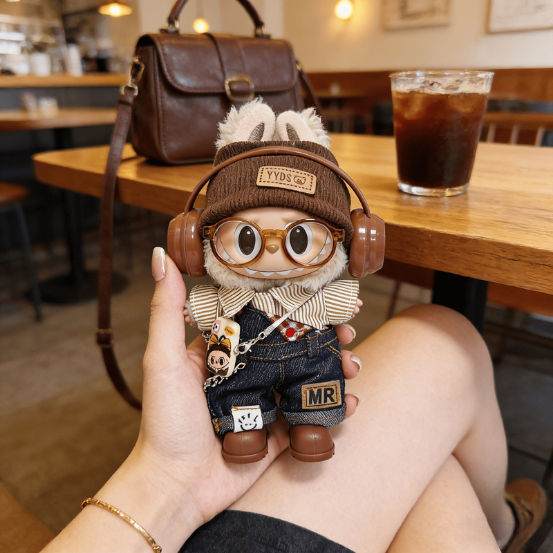 Only Doll Clothes】Labubu 123 Generation Doll Clothes Toffee Candy Labubu Clothes Retro Denim Overalls Outfit Replacement Only Doll Clothes】Labubu 123 Generation Doll Clothes Toffee Candy Labubu Clothes Retro Denim Overalls Outfit Replacement