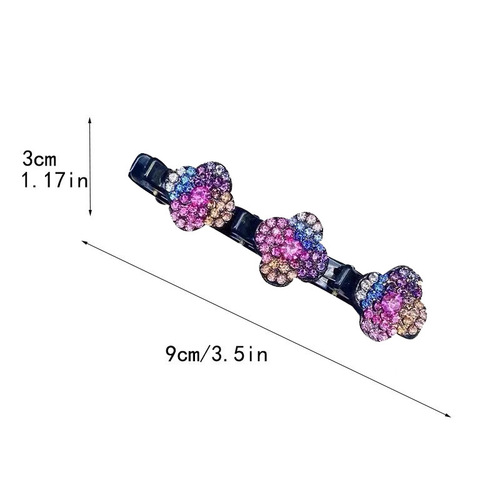 Elegant side clip with crystal edge, versatile and sparkling hair clip, flower-shaped side clip for a refined forehead fringe, perfect for messy hair styling.