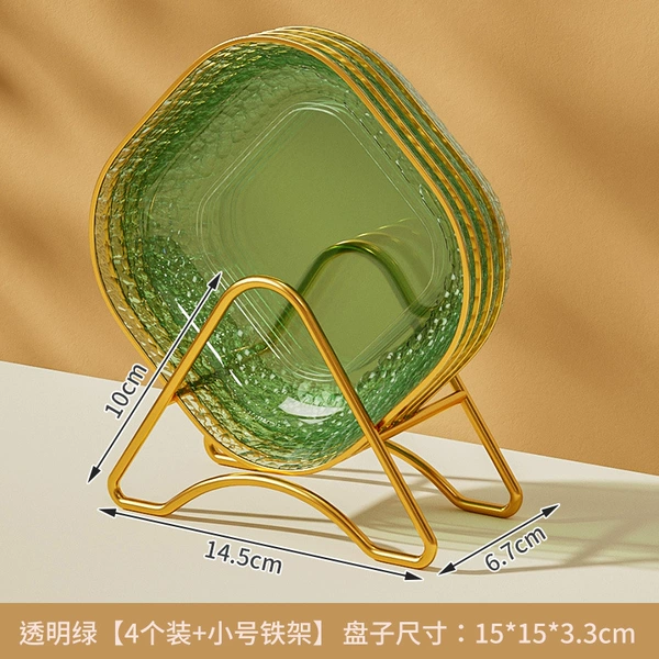 Transparent Green [4 Pack + Gold Stand]