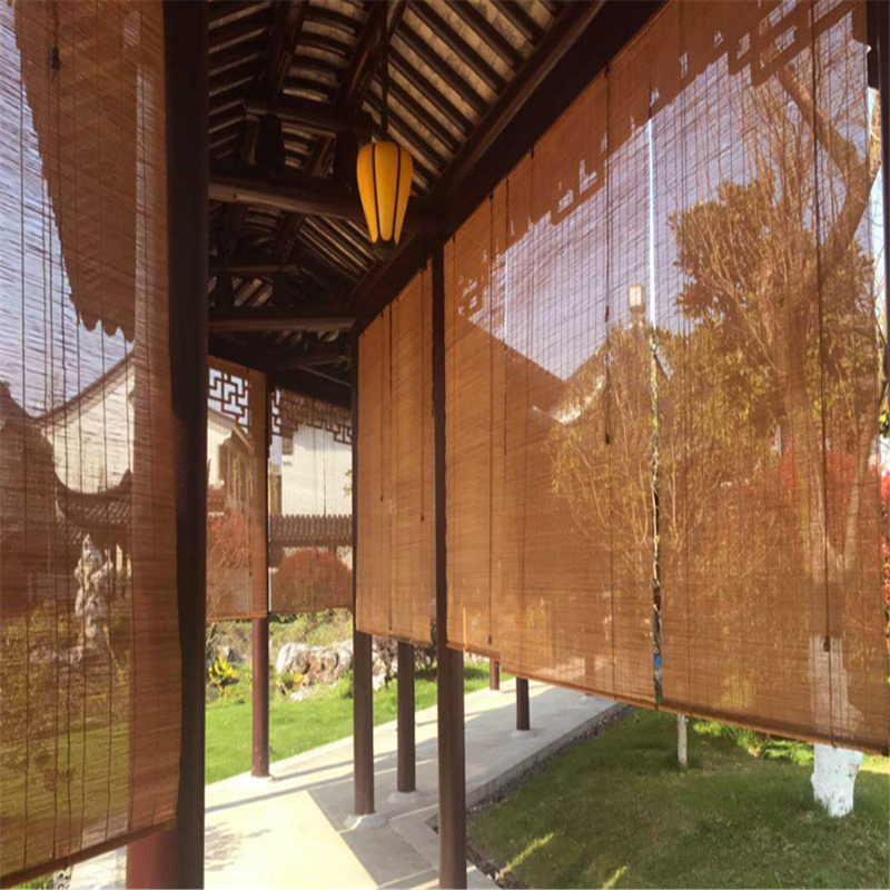 Mildew-proof Waterproof Painted Bamboo Curtain Bamboo Curtain Bamboo Roller Curtain Shading Balcony Outdoor Pavilion Courtyard Outdoor Bamboo Roller Curtain