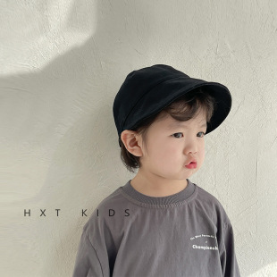 Children's sun hat spring and autumn big brim solid color simple hat baby spring travel outdoor sun-proof peaked cap tide