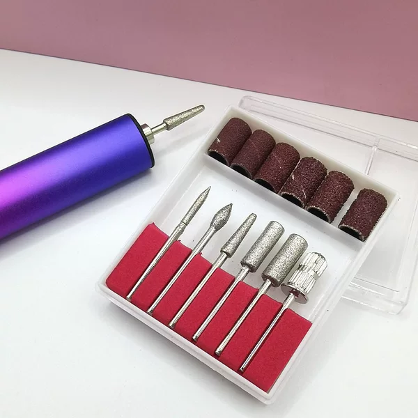 Manufacturer Supplies 6-Piece Nail Polishing Bits, Electroplated Diamond Grinding Sticks, Mixed Polishing Heads, 6 Pieces for Nails