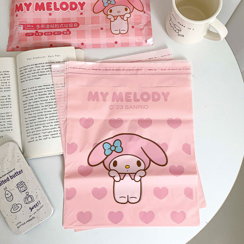 Lápiz pequeño nuevo autorizado escritorio portátil cartón de dibujos animados bolsa de basura multifuncional tipo adhesivo bolsa de basura