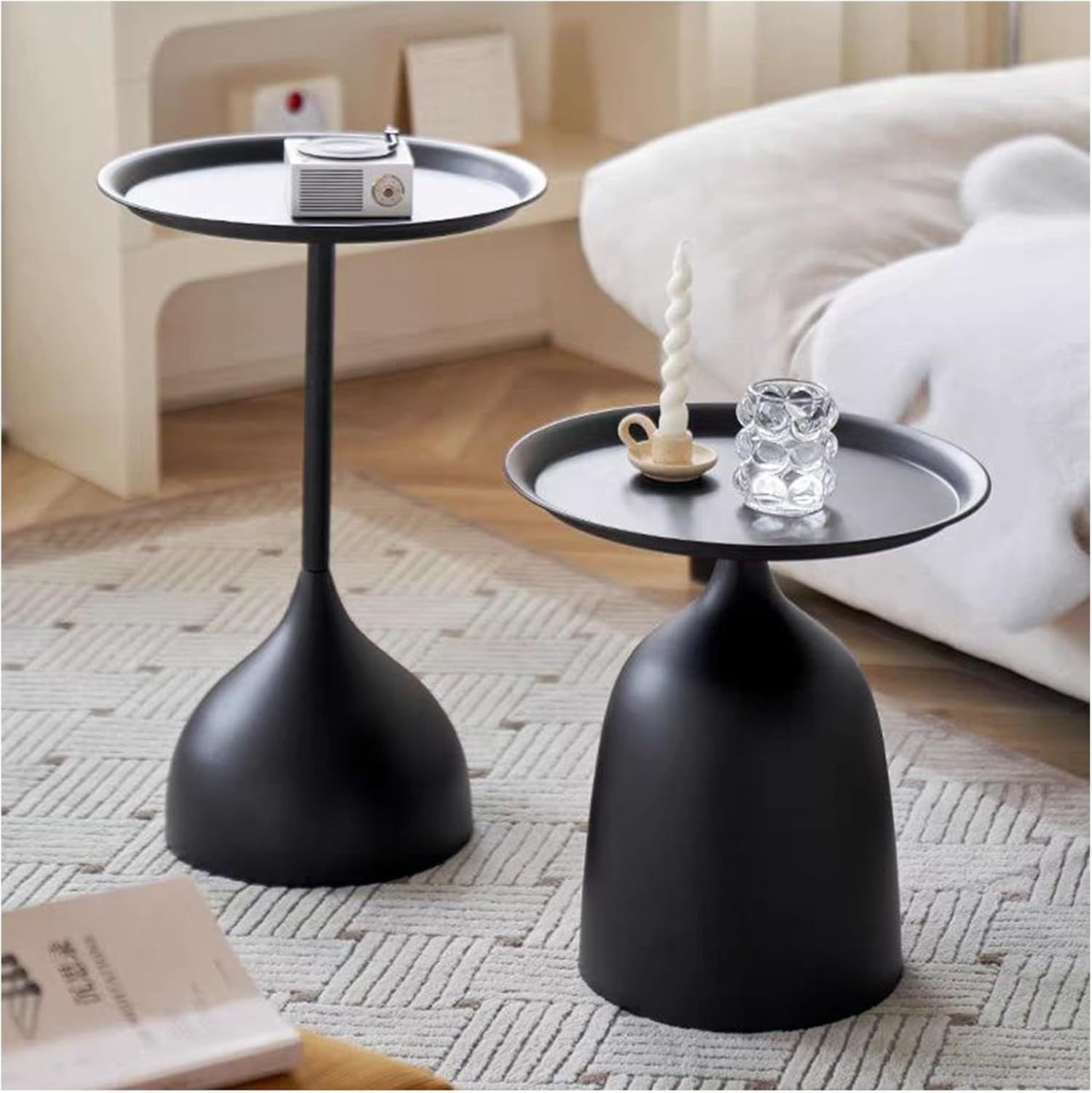 Transfronterizos pequeños hogares de hierro forjado mesas redondas simples mesas de té al lado del sofá mesas de té al lado de la cama sala de estar esquina de lujo ligera