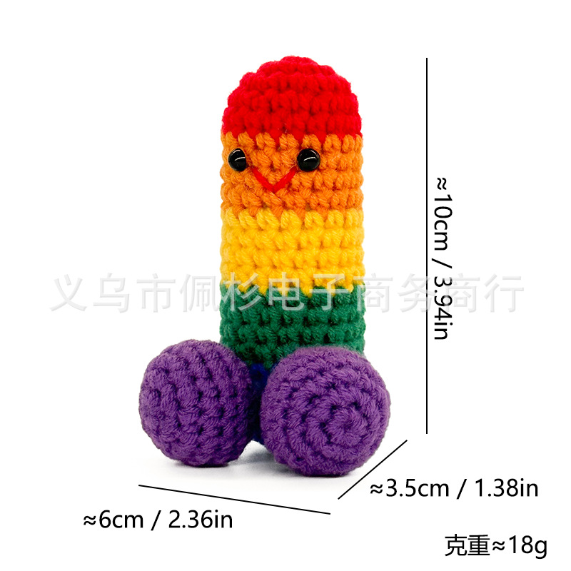 Muñecas de punto hechas a mano soporte emocional emoticon extraña bolsa adornos de escritorio regalo