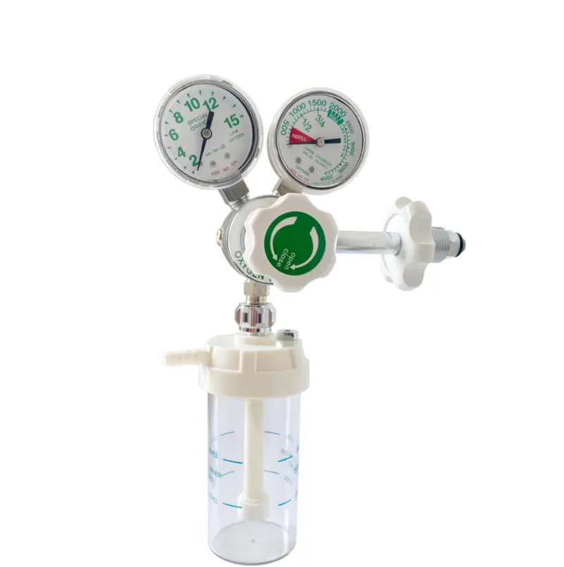 双表氧气吸入器CGA540 CGA870 G5/8流量计氧气瓶减压阀出口南美款