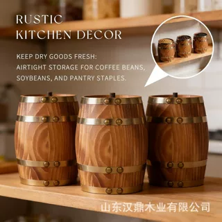 装饰木桶酒桶造型餐桌餐具收纳桶创意厨具放置架插花摆件拍照道具