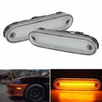 Подходит для Mazda MX5 Miata 1990-2005 Передняя и задняя светодиодные стороны янтарный логотип поворотный свет