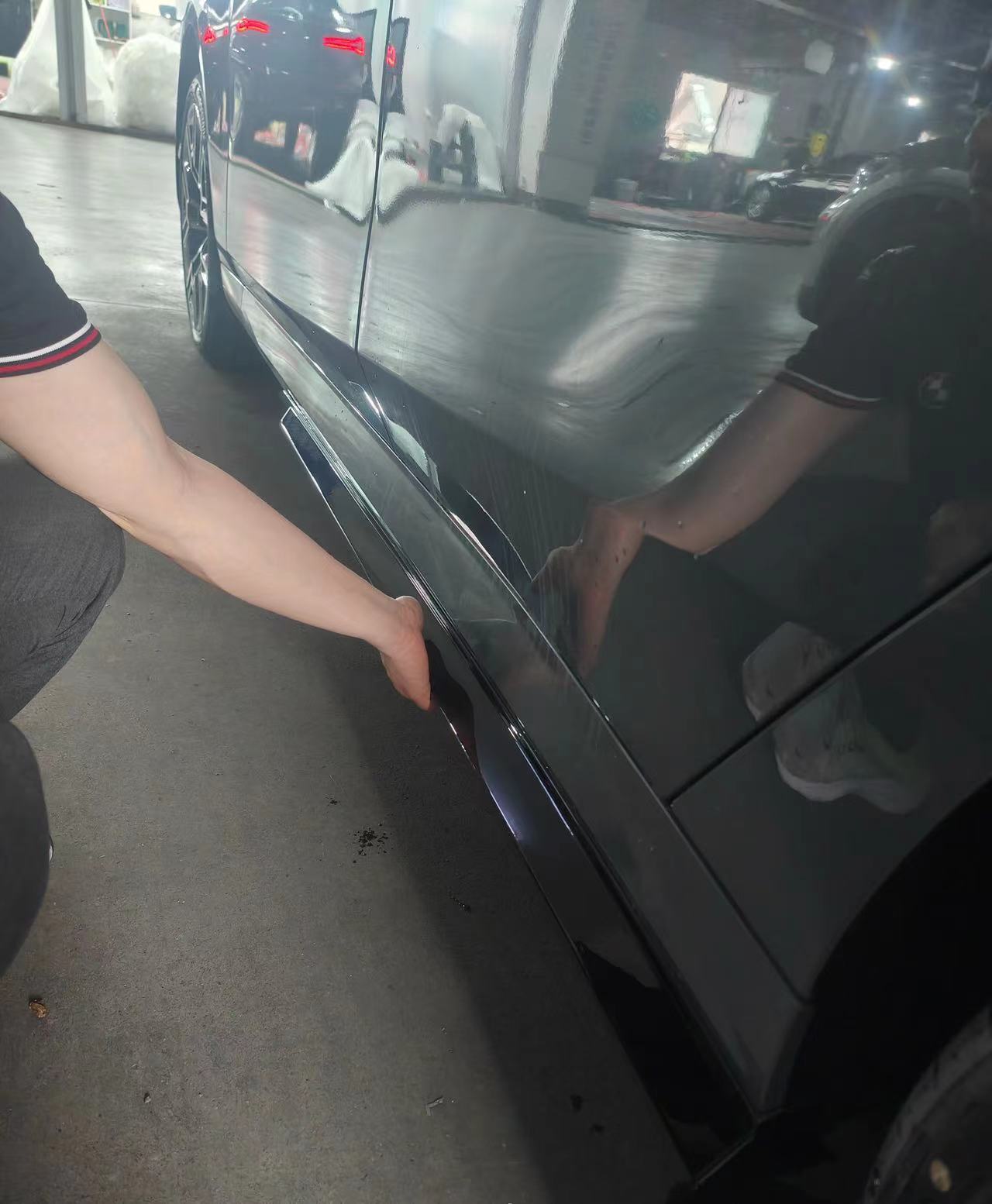 Suitable for Domestic Long-Axis Bmw Electric Car I5 Side Skirt Side Spoiler Version Mp Model Abs Material Easy to Install