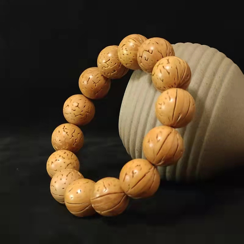 文游飾品シフトビーズ手串桃核研磨円散珠手撚単粒珠山桃胡玉16mm|undefined