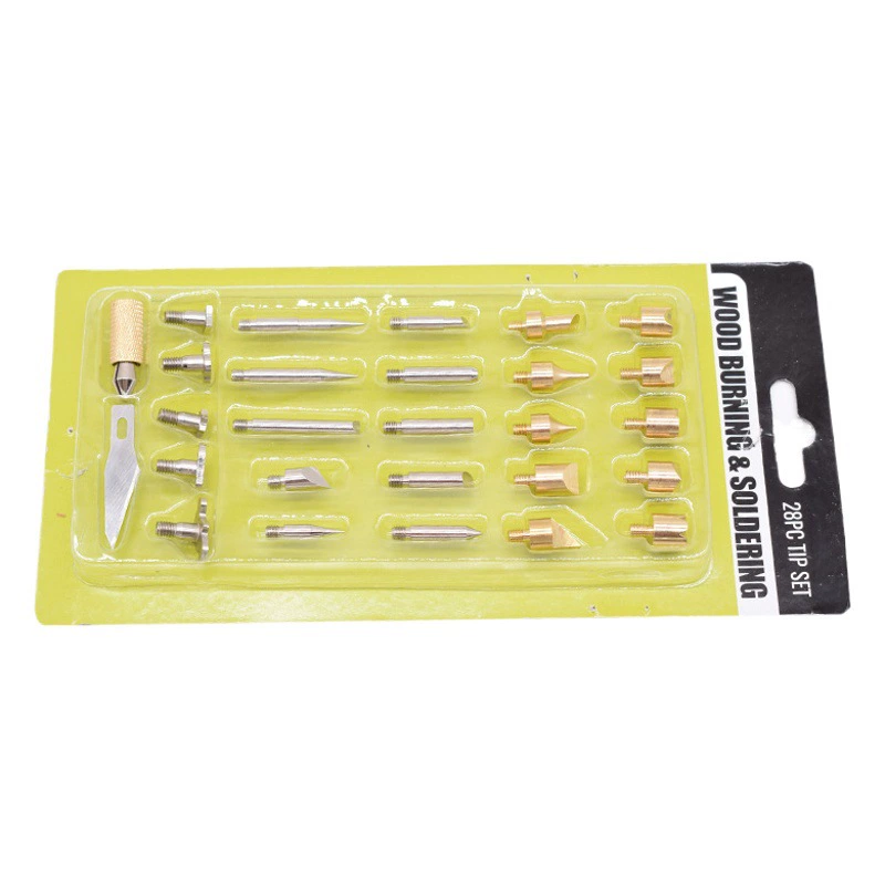 Набор инструментов для пирографии из 28 предметов с гравировальными головками, головками для пирографии тыквы, портативными электрическими жалами для паяльника, оптовыми круглыми наконечниками.