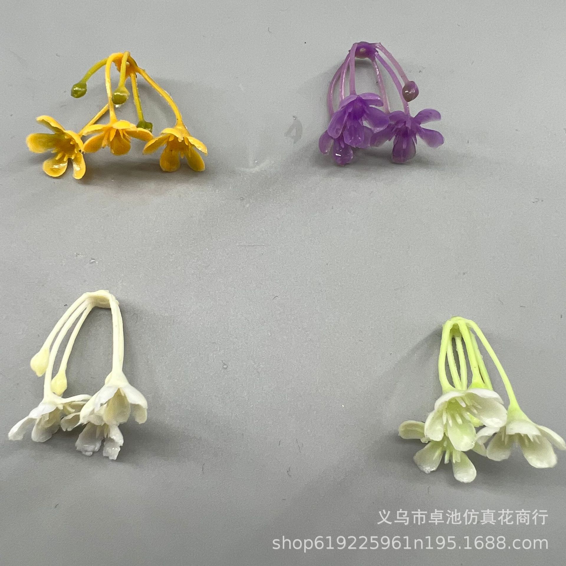 仿真植物3cm6叉小果荷花仿植物假花盆栽水族婚庆配件塑料水草批发
