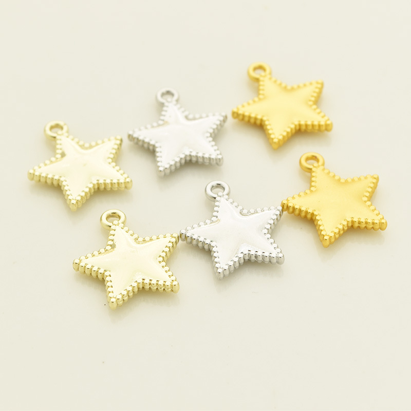 10 Pcs/package Simple Style Star Alloy Plating Pendant Jewelry Accessories display picture 3