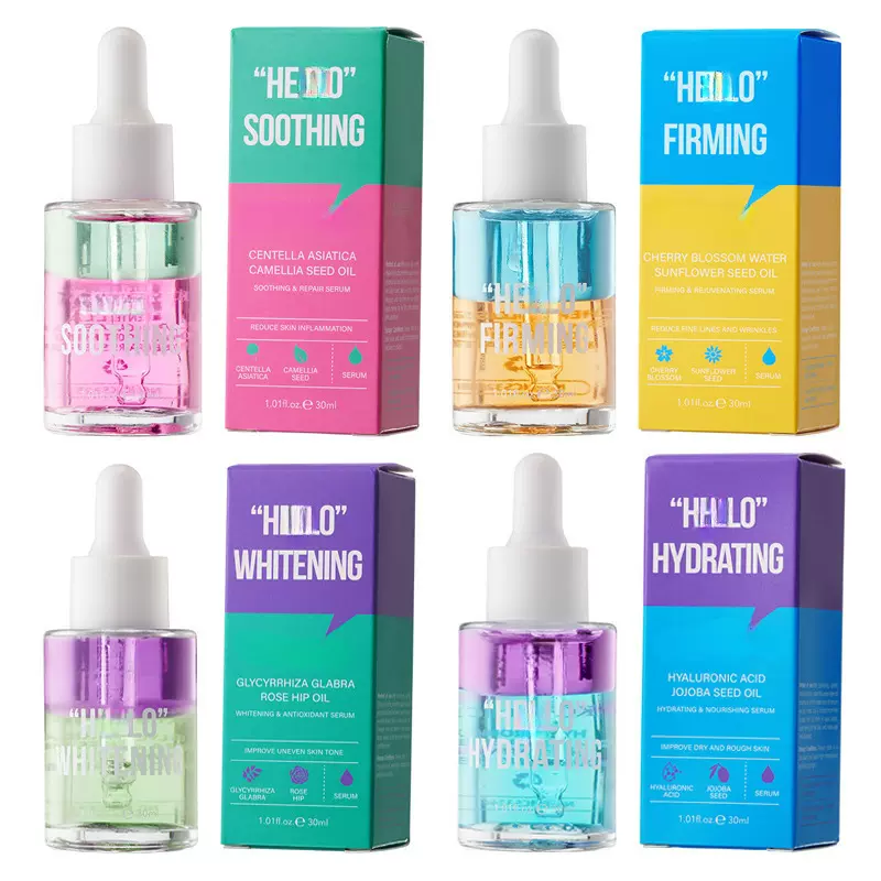 跨境爆款全英文分层滋润精华液原液面部护理原装外贸跨境