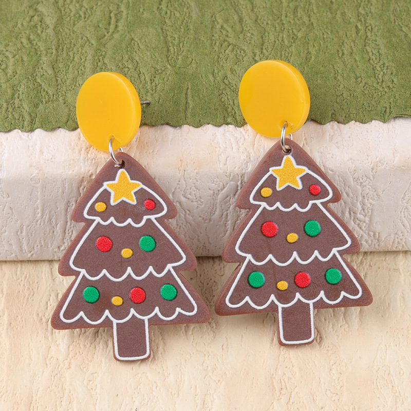 クリスマスクリスマス雪クリスマスツリーアクリルピアスイヤリングシンプルなファッションイヤリング女性|undefined